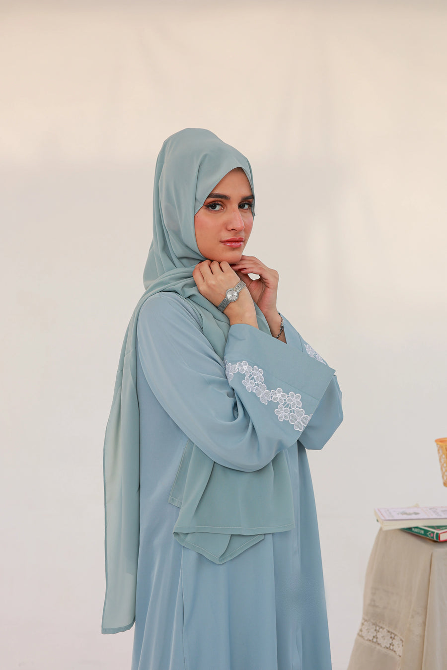 Zeenah Abaya - Sky Blue
